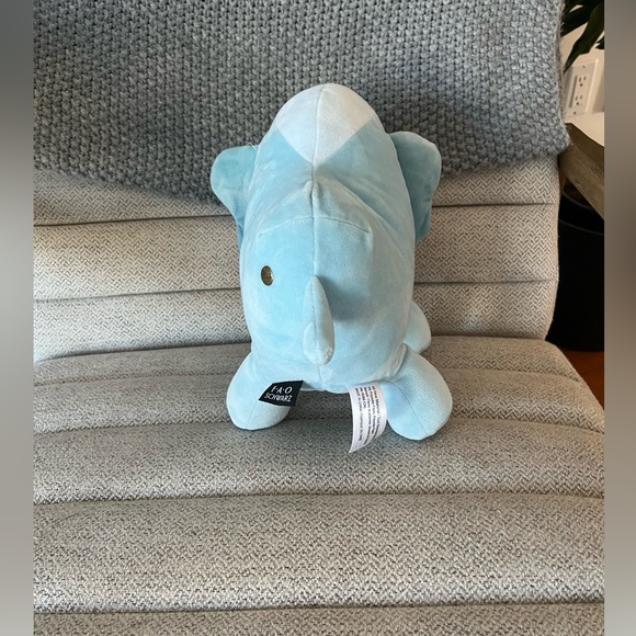 Fao Schwarz Baby Elephant Plush Blue Pink Stuffed Animal Floppy Ears 2018 15" - Picture 3 of 8